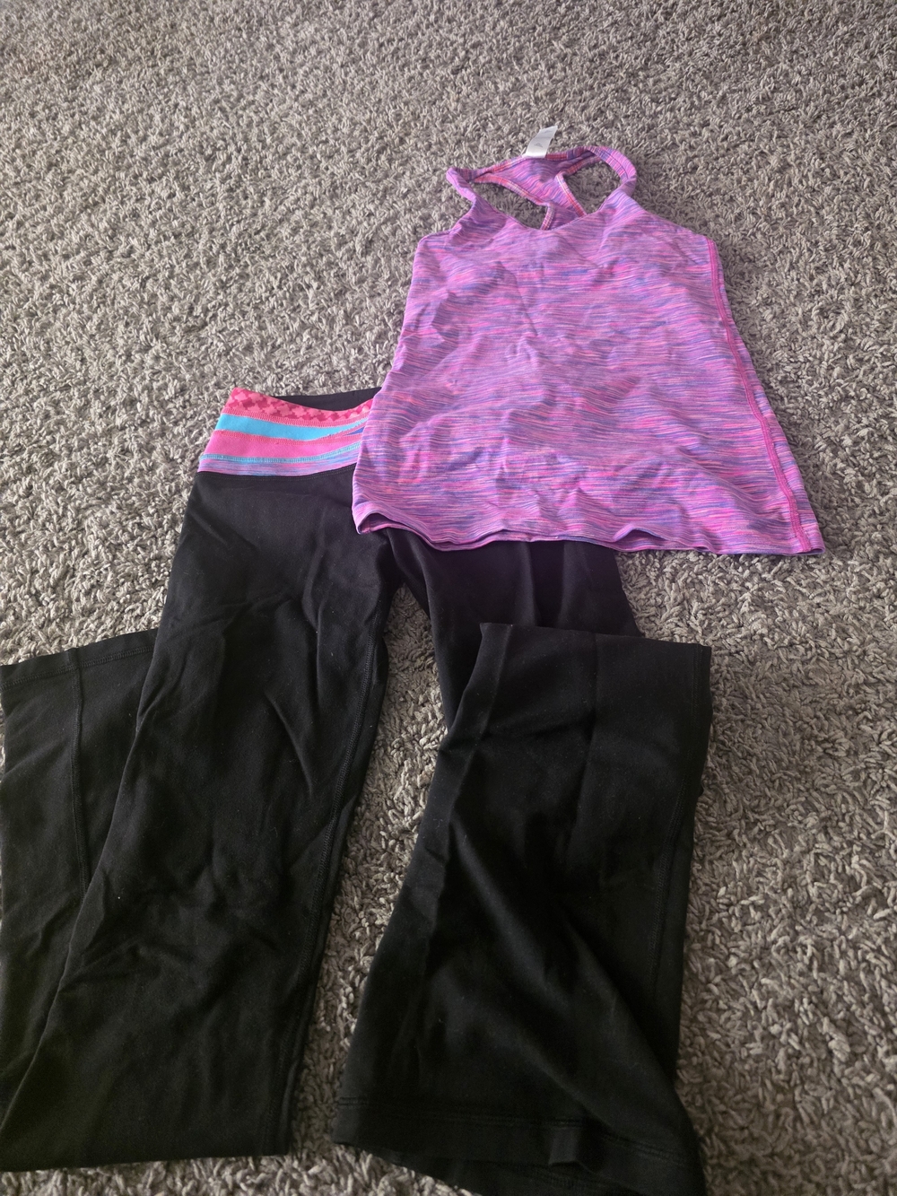 Ivivva Pink Strappy Tank with Black Leggings